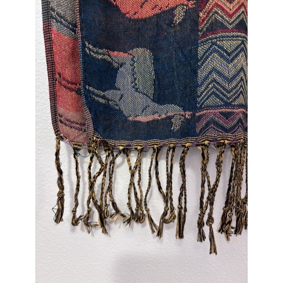 Chevron Design Colorful Llama Scarf Shawl - Picture 3 of 4